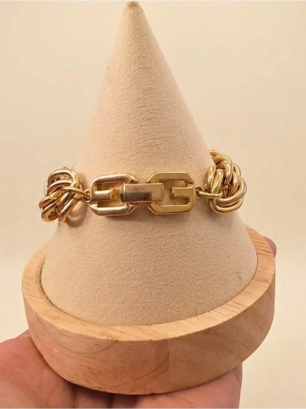 Givenchy Polished Gold-Tone Interlocking Link Bracelet